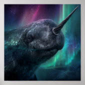 Narwhal Mystical Guardian - Aurora Arctic Night ポスター (正面)