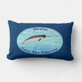 Narwhal - Save The Unicorn ランバークッション (正面)
