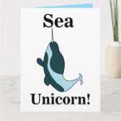 Narwhal Sea Unicorn Funny カード (正面)
