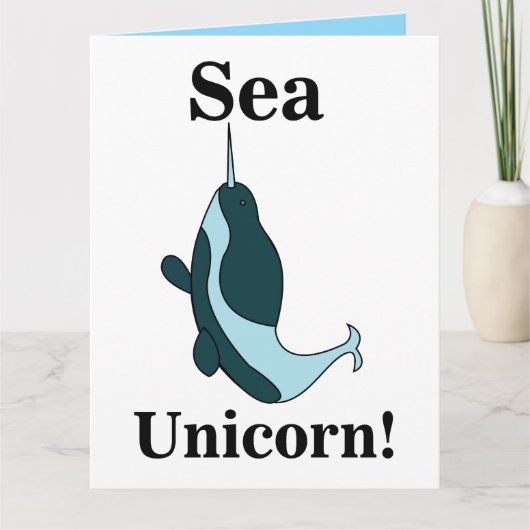 Narwhal Sea Unicorn Funny カード (正面)