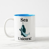 Narwhal Sea Unicorn Funny ツートーンマグカップ (左)