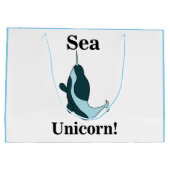 Narwhal Sea Unicorn Funny ラージペーパーバッグ (裏面)