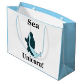 Narwhal Sea Unicorn Funny ラージペーパーバッグ (裏面アングル)