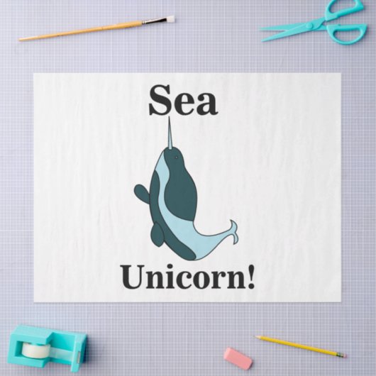 Narwhal Sea Unicorn Funny 薄葉紙 (クラフト)