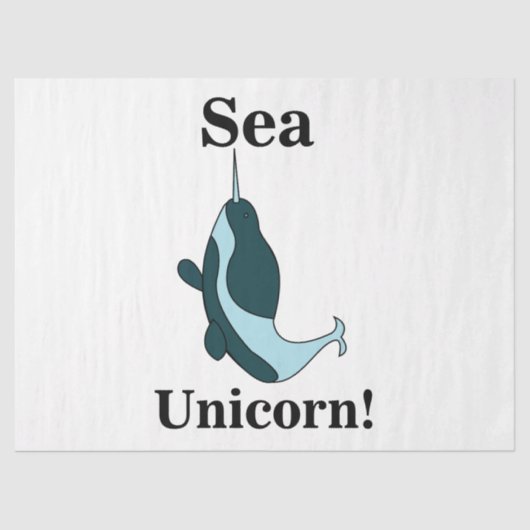 Narwhal Sea Unicorn Funny 薄葉紙 (正面)