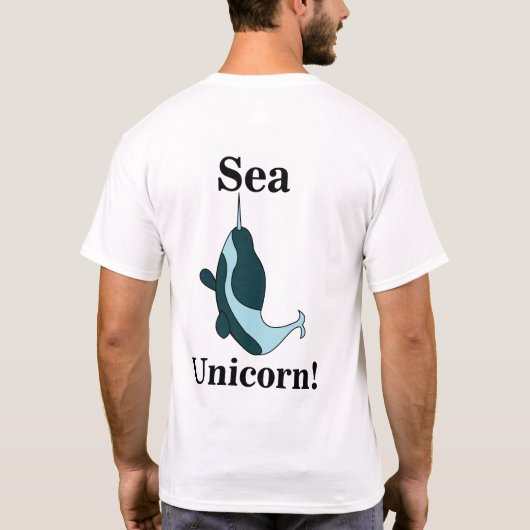 Narwhal Sea Unicorn Funny Tシャツ (裏面)