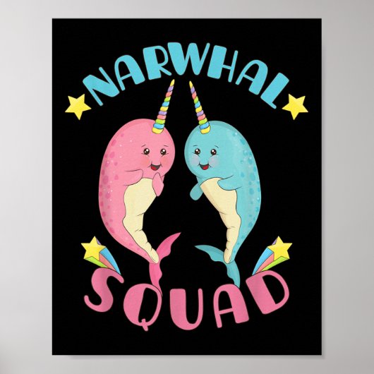 Narwhal Squad Cute Kawaii Narwhals Narwhale  ポスター (正面)