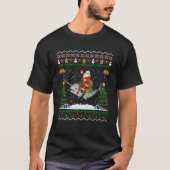 Narwhal Ugly Xmas Gift Santa Riding Narwhal Christ Tシャツ (正面)