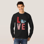 Narwhal Valentines Day Love Valentine Cute Hearts Tシャツ (正面フル)