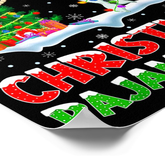 Narwhal Xmas Tree Lights This Is My Christmas Paja ポスター (角)