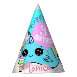 Narwhallおよび人魚のパーティの記念品の帽子Persoalized パーティーハット
