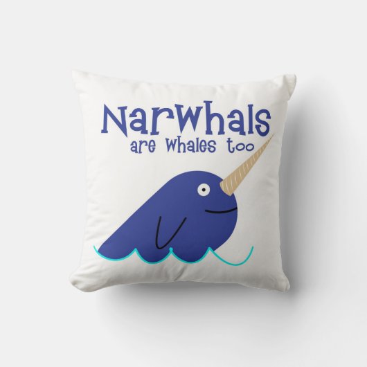 narwhalsはクジラの余りに枕です クッション (正面)