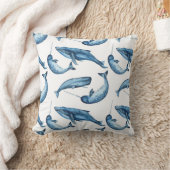 Narwhals美しいシロナガスクジラおよび|の装飾用クッション クッション (ブランケット)