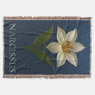 Narzissen Blume – Moderne Botanische Glanzkunst スローブランケット