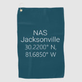 NAS Jacksonville緯度/経度 ゴルフタオル (正面)