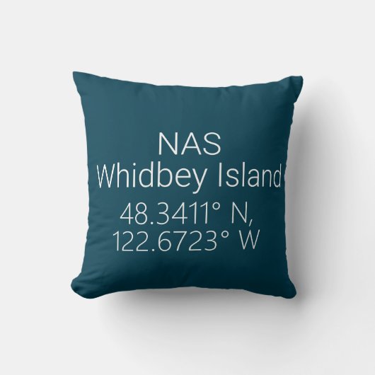 NAS Whidbey Island緯度（経度） クッション (正面)