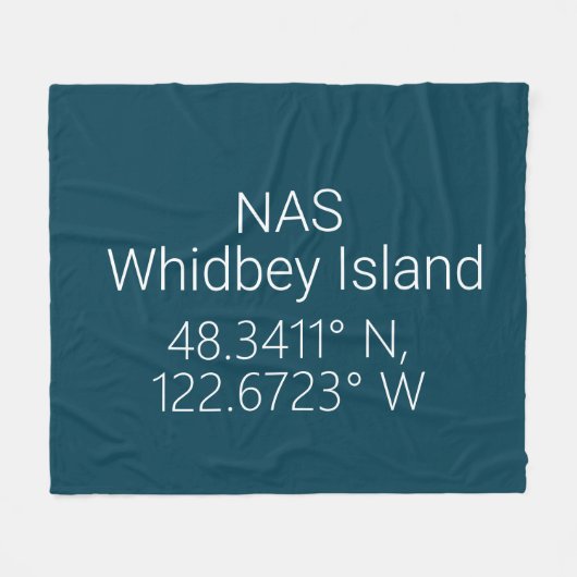 NAS Whidbey Island緯度(経度) フリースブランケット (正面(横))