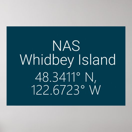 NAS Whidbey Island緯度（経度） ポスター (正面)