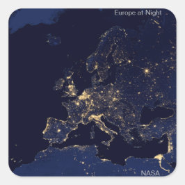 NASAによる夜のヨーロッパ スクエアシール