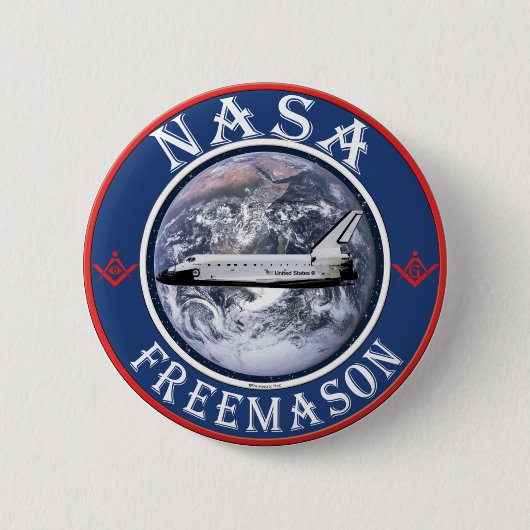 NASAのフリーメーソン会員 缶バッジ (正面)