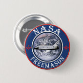 NASAのフリーメーソン会員 缶バッジ (正面&裏面)