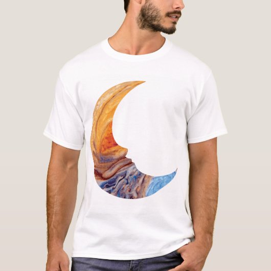 NASAのボイジャーで撮影された木星の大赤斑 - 月面のような表情 Tシャツ (正面)