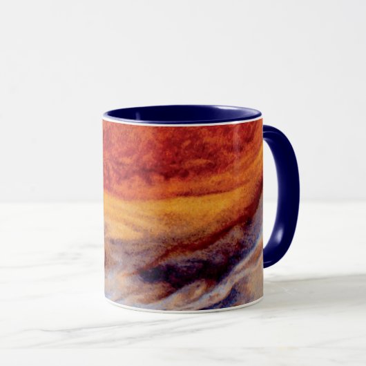 NASAのボイジャー撮影の木星の大赤斑 マグカップ (正面右)