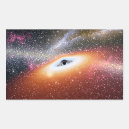 NASAの巨大ブラックホール 長方形シール (正面)