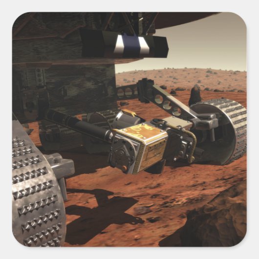 NASAの火星の腕のクローズアップ スクエアシール (正面)