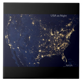 NASAの画像で夜に米国 タイル
