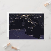 NASAの画像で夜のイタリアの照明 カード (正面/裏面インサイチュ)
