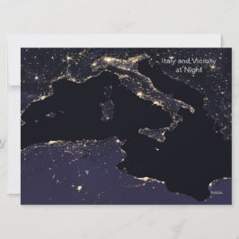 NASAの画像で夜のイタリアの照明 カード