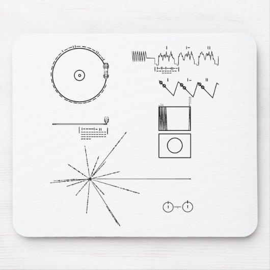 NASAの航海者のゴールドレコード マウスパッド (正面)