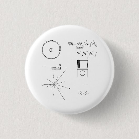 NASAの航海者のゴールドレコード 缶バッジ (正面)