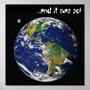 NASAの青い大理石の地球、…およびそれはそうありました! ポスター