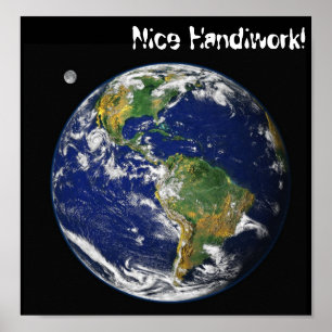 NASAの青い大理石の地球、…およびそれはそうありました! ポスター