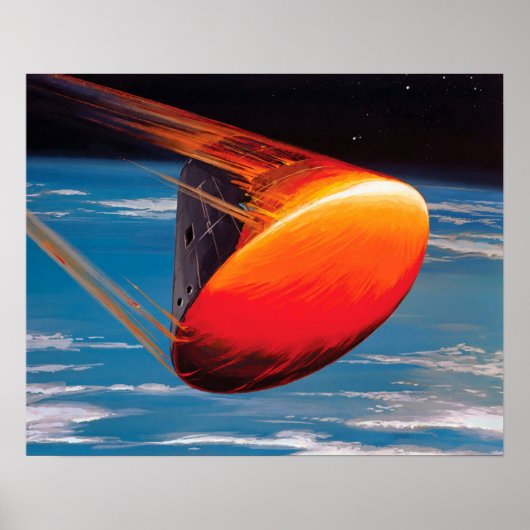 NASAアポロコマンドモジュール宇宙カプセルアートワーク ポスター (正面)