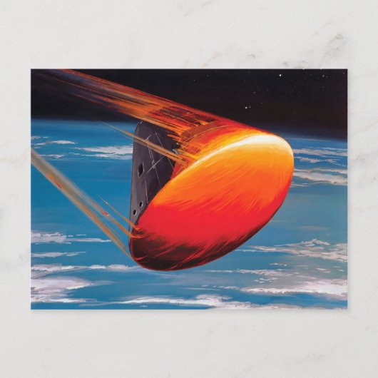NASAアポロ司令船宇宙カプセルアート ポストカード (正面)