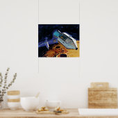 NASAアポロ15月周年月周回軌道アートワーク ポスター (キッチン)