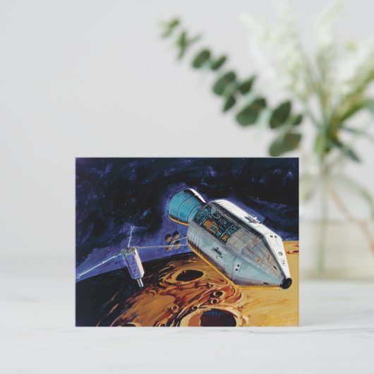 NASAアポロ15月周年月周回軌道アートワーク ポストカード (スタンド正面)