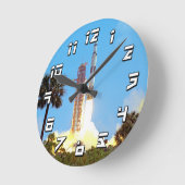 NASAアポロ16土星Vロケットの進水 ラウンド壁時計 (傾斜)