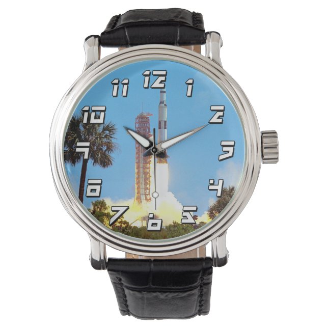 NASAアポロ16土星Vロケット打ち上げ 腕時計 (正面)