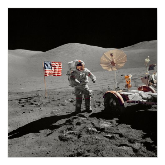 NASAアポロ17号月面着陸ミッション 1972年 ポスター (正面)