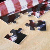 NASAアポロ17宇宙飛行士が地球の月の写真に旗を掲げる ジグソーパズル (側面)