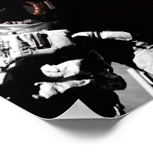 NASAアポロ17宇宙飛行士国旗の地球ムーンの写真 ポスター (角)