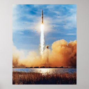 NASAアポロ8ロケット打ち上げケネディ宇宙センター ポスター