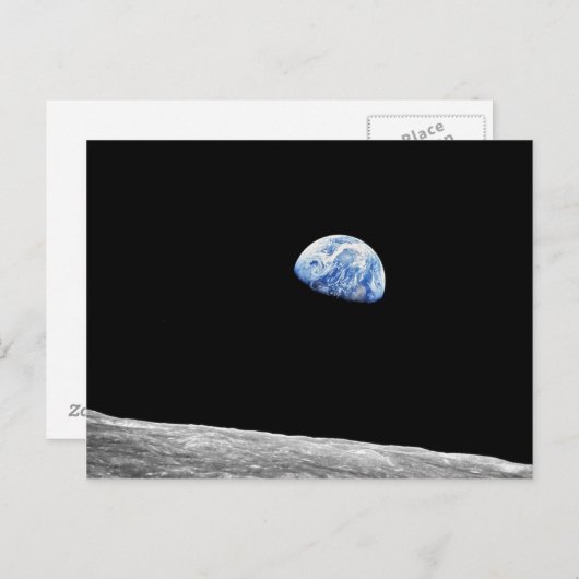 NASAアポロ8地球の月の月周回軌道写真 ポストカード (正面/裏面)