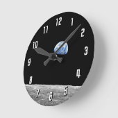 NASAアポロ8 Earthriseの月月軌道写真 ラウンド壁時計 (傾斜)