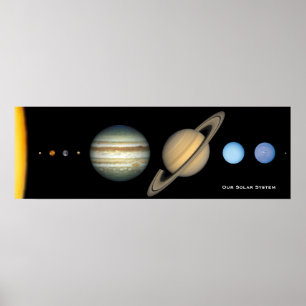 NASAシステ太陽のム惑星サイズチャート、拡大 ポスター