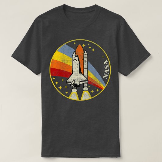 NASAシャトルが虹に打ち上げ Tシャツ (デザイン正面)